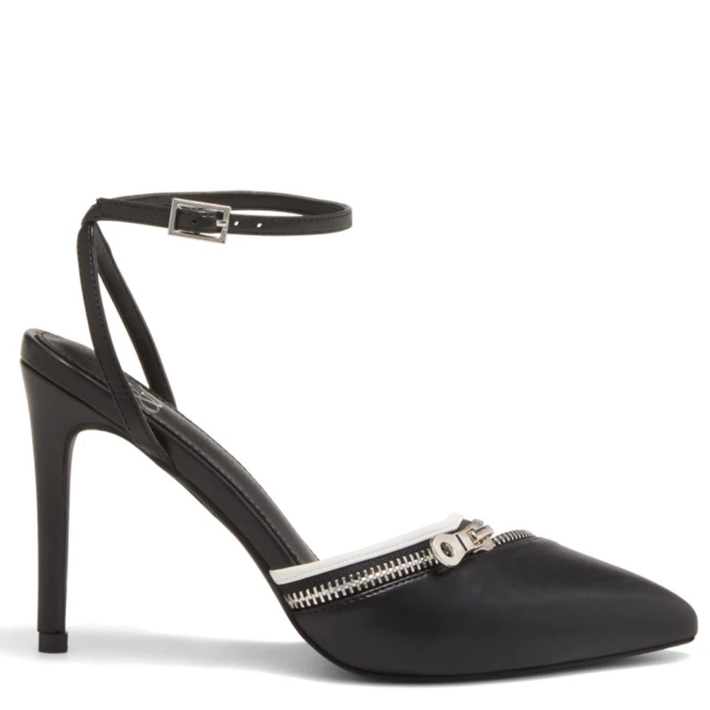 Black and RED heels with zipper details size 7 and 8.5 Brand New - Picture 3 of 7